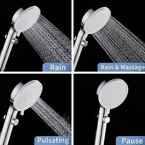 DOILIESE Shower Head with Handheld Shower Head with ON/Off Switch, 3-Modes High Pressure, with 60in Hose, Chrome Finish - Image 5