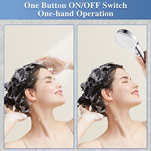 DOILIESE Shower Head with Handheld Shower Head with ON/Off Switch, 3-Modes High Pressure, with 60in Hose, Chrome Finish - Image 2