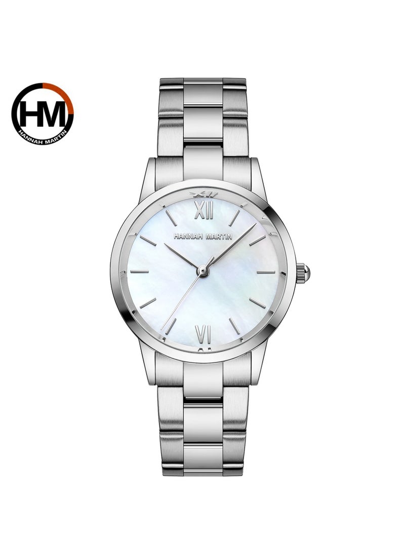 Hannah Martin - Watch Jade Jade Green Women's Watch Pearl Shell Dial Stainless Steel Band Watch - Image 1