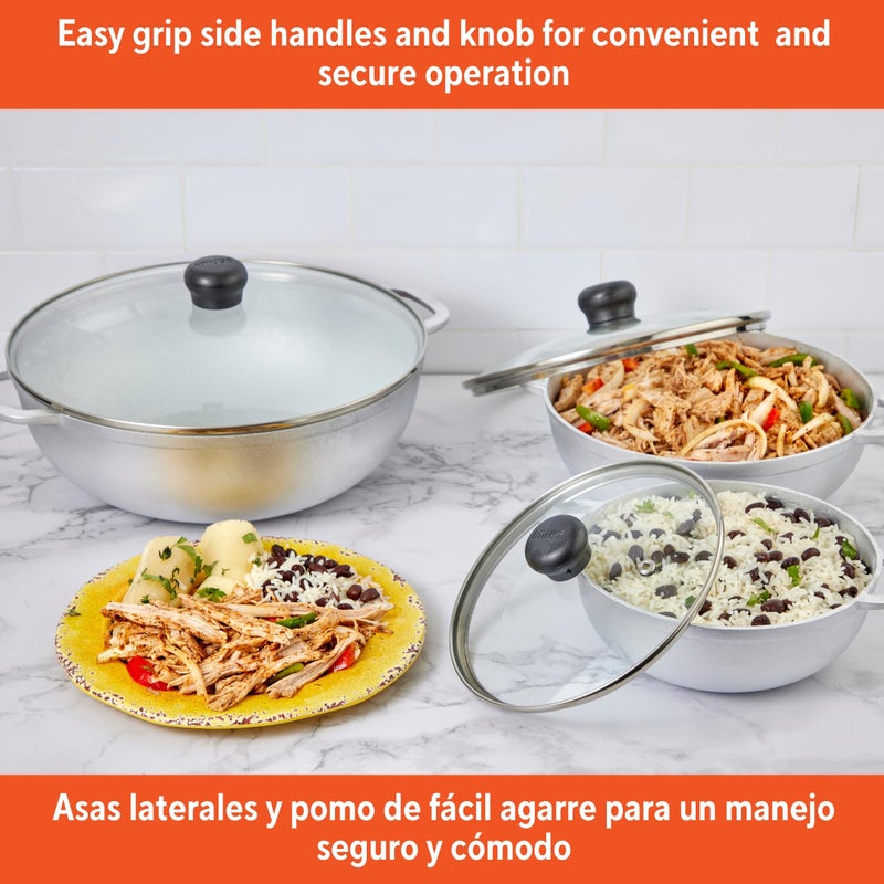 Imusa IMUSA 1.5/3.5/7.0qt Cast aluminum Caldero 3pc Set with Glass Lid - 18/24/30cm  - Image 5