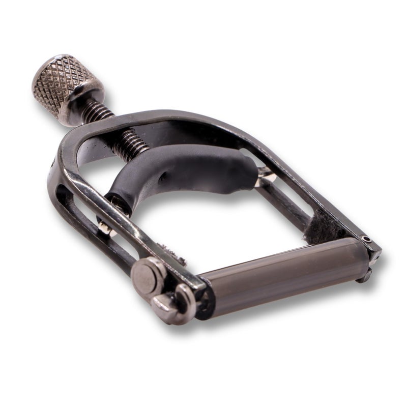Paige Capo for Banjos â€“ USA Made Adjustable Tension, Buzz-Free - Smokey Black Finish - Image 1