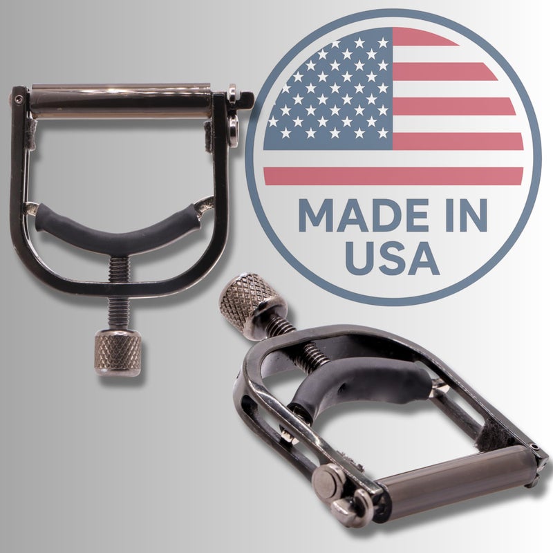 Paige Capo for Banjos â€“ USA Made Adjustable Tension, Buzz-Free - Smokey Black Finish - Image 4
