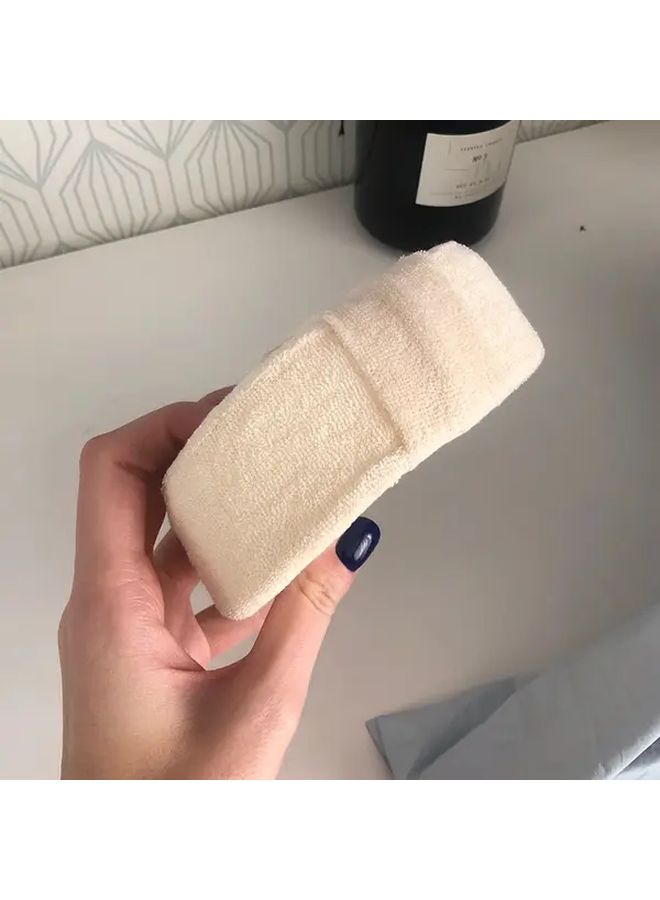 إسفنجة اللوف الطبيعية البيضاء كرة الاستحمام مقشر الجسم فرشاة التدليك 1 قطعة - Image 2