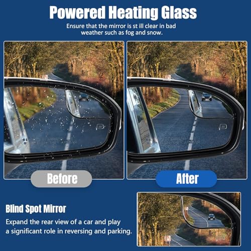 Dexepe Passenger Side Mirror Assembly Compatible with Ford Fusion Sedan 2013-2014 S S Hybrid, with Power Heated, Turn Signal, Puddle Light, Blind Spot Mirror Replace DS7Z17682BA (7pin Right Unpainted) - Image 3