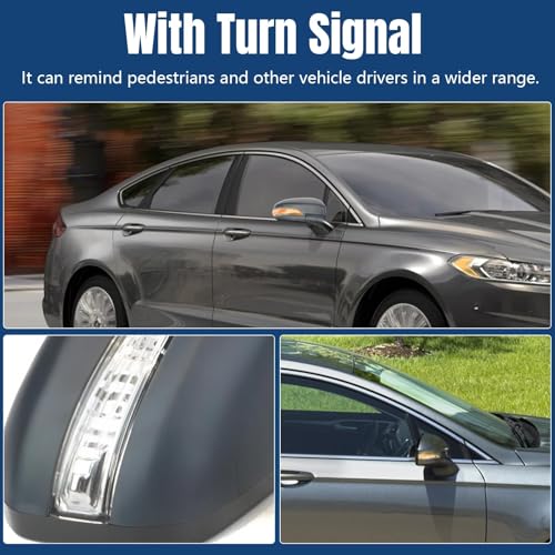 Dexepe Passenger Side Mirror Assembly Compatible with Ford Fusion Sedan 2013-2014 S S Hybrid, with Power Heated, Turn Signal, Puddle Light, Blind Spot Mirror Replace DS7Z17682BA (7pin Right Unpainted) - Image 5