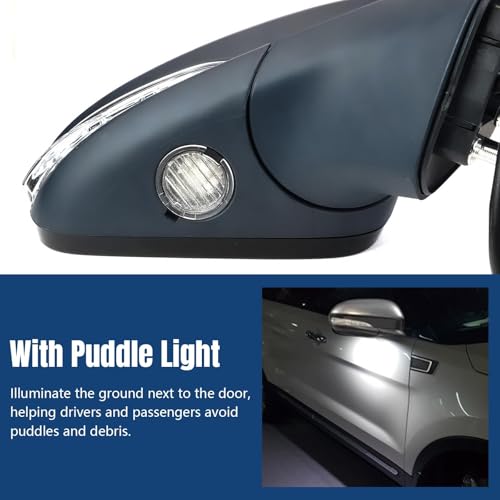 Dexepe Passenger Side Mirror Assembly Compatible with Ford Fusion Sedan 2013-2014 S S Hybrid, with Power Heated, Turn Signal, Puddle Light, Blind Spot Mirror Replace DS7Z17682BA (7pin Right Unpainted) - Image 4