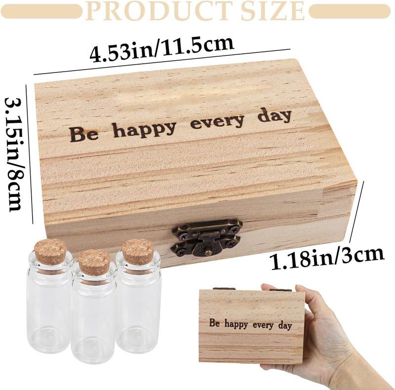 DOERDO DD DOERDO Baby Tooth Box Umbilical Cord Keepsake Box Hair Collection Box with 3 Glass Bottles Kids Souvenir Storage Box to Keep the Childwood Memory 45  31inch - Image 2