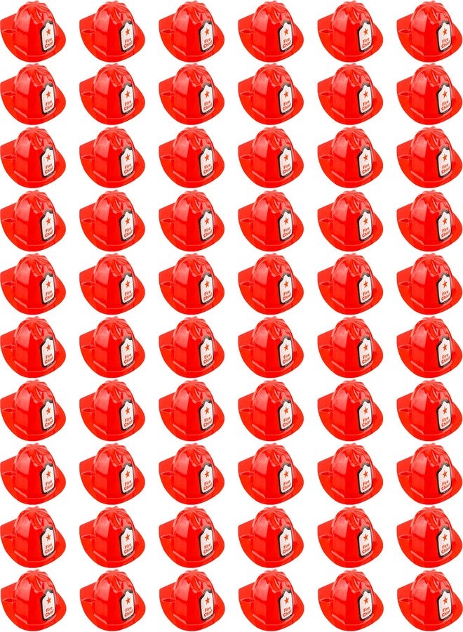 Cotiny 60 Pack Kids Firefighter Helmet Plastic Fireman's Hats Fire Chief Cosplay Hats for Boys Girls Firefighter Dress up - Image 1