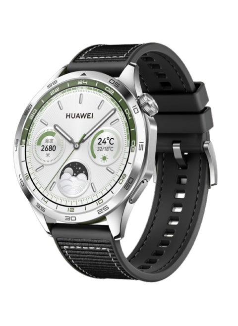 Straps Compatible with Huawei Watch 46MM GT5/GT4/GT3/GT3 Pro/GT2/GT2e/GT/GT Runner,Huawei Watch 4/4 Pro/3/3 Pro,Honor Watch 4 Pro/GS3/Magic Watch 2,Nylon Braided Silicone Band for Men, Women,Black