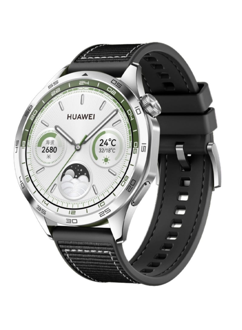 Straps Compatible with Huawei Watch 46MM GT5/GT4/GT3/GT3 Pro/GT2/GT2e/GT/GT Runner,Huawei Watch 4/4 Pro/3/3 Pro,Honor Watch 4 Pro/GS3/Magic Watch 2,Nylon Braided Silicone Band for Men, Women,Black  - Image 1