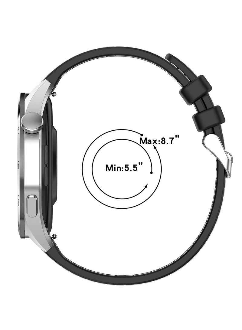 Straps Compatible with Huawei Watch 46MM GT5/GT4/GT3/GT3 Pro/GT2/GT2e/GT/GT Runner,Huawei Watch 4/4 Pro/3/3 Pro,Honor Watch 4 Pro/GS3/Magic Watch 2,Nylon Braided Silicone Band for Men, Women,Black  - Image 2