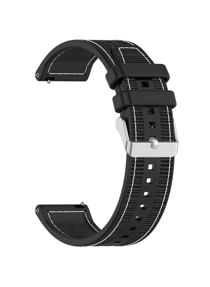 Straps Compatible with Huawei Watch 46MM GT5/GT4/GT3/GT3 Pro/GT2/GT2e/GT/GT Runner,Huawei Watch 4/4 Pro/3/3 Pro,Honor Watch 4 Pro/GS3/Magic Watch 2,Nylon Braided Silicone Band for Men, Women,Black  - Image 4