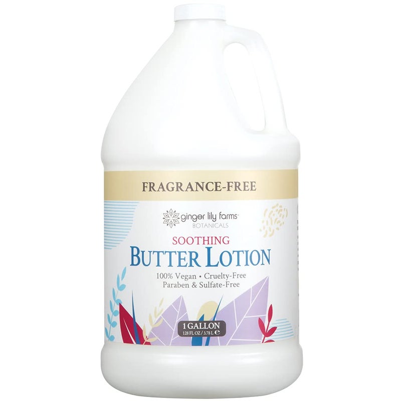 Ginger Lily Farms Botanicals Soothing Butter Lotion for Dry, Sensitive Skin, 100% Vegan & Cruelty-Free, Fragrance Free, 1 Gallon (128 fl oz) Refill (pack of 1) - Image 1