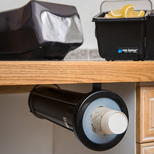 San Jamar Ez Fit Surface Mount Cup Dispenser Fits 6 - 24 Oz Cups with Interchangeable Gaskets for Restaurants, Dining Halls, and Fast Food, Plastic, 18 Inches, Black - Image 4