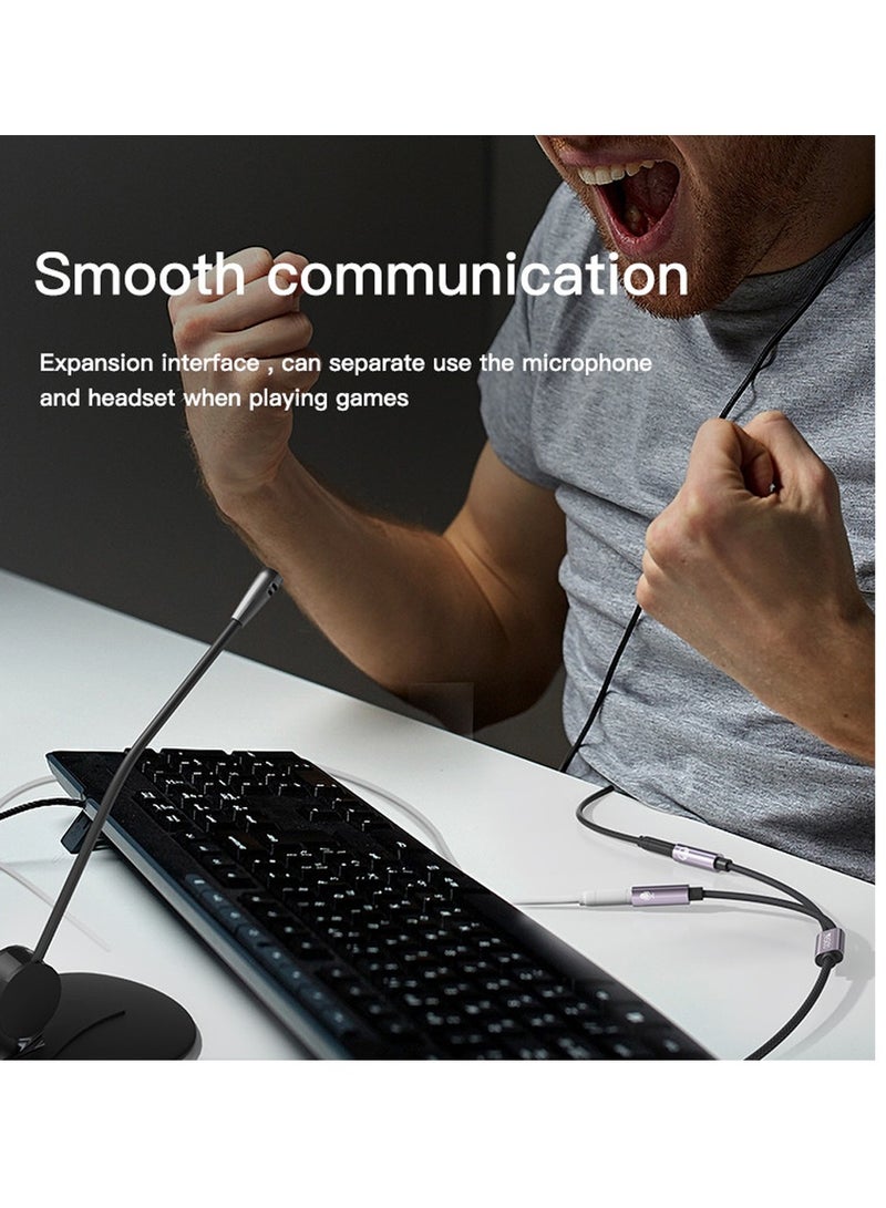 يسيدو YAU28 مقسم صوت 30 سم (3.5 مم ذكر إلى 3.5 مم أنثى) كابل صوت لسماعات الميكروفون أسود/رمادي - Image 3