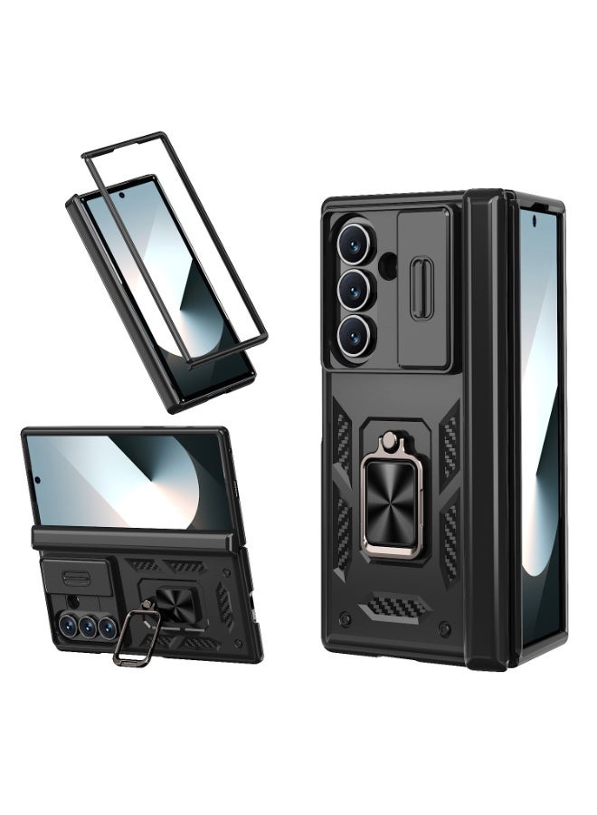 general for Samsung Galaxy Z Fold 7 Case with Hinge Protection, Heavy Duty Shockproof Cover with Ring Kickstand Case for Samsung Fold 7 Case - Image 1