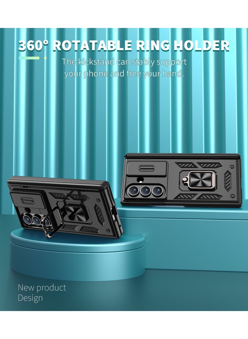 general for Samsung Galaxy Z Fold 7 Case with Hinge Protection, Heavy Duty Shockproof Cover with Ring Kickstand Case for Samsung Fold 7 Case - Image 2