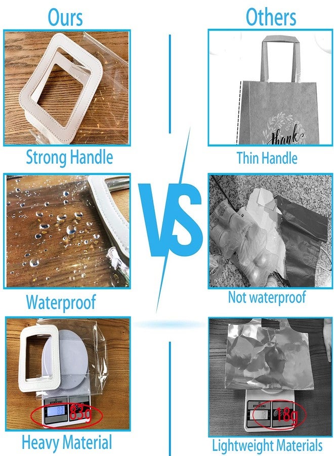 Rmannke Clear Gift Bag with Handle, 4 Pcs Transparent PVC Gift Bag, Heavy Duty Reusable Gift Wrap Bags for Bridal Party, Baby Shower, Wedding Favor, Shopping Bag Bulk- 7"x4" x8" - Image 4