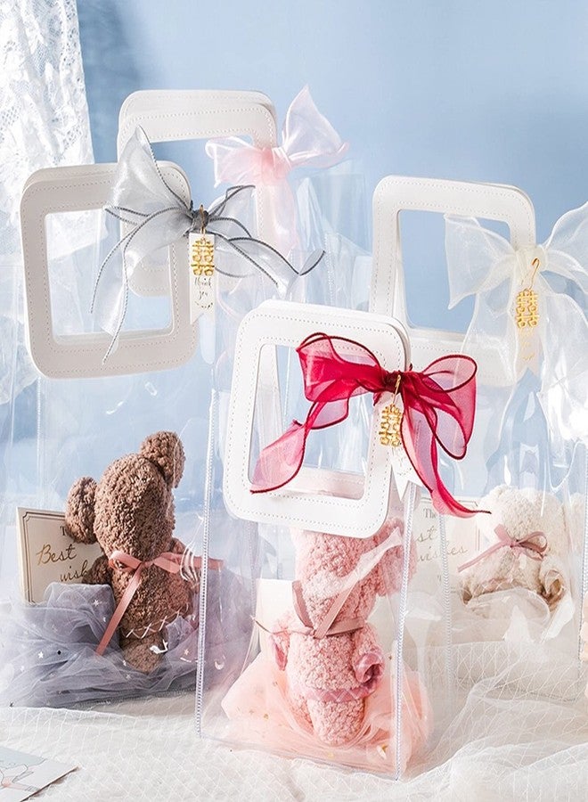 Rmannke Clear Gift Bag with Handle, 4 Pcs Transparent PVC Gift Bag, Heavy Duty Reusable Gift Wrap Bags for Bridal Party, Baby Shower, Wedding Favor, Shopping Bag Bulk- 7"x4" x8" - Image 5