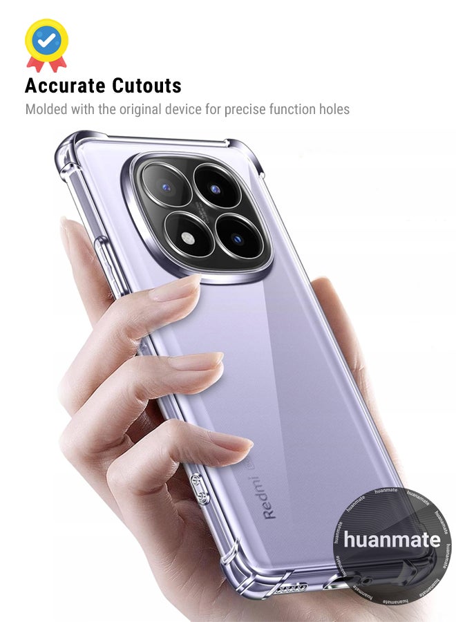 huanmate Xiaomi Redmi Note 14 Pro Plus 5G Shock Proof Case Cover - Ultra Clear, Durable & Accurate Cut-outs - Scratch, Dust & Smudge Protection - Clear Silicon Back Cover for Xiaomi Redmi Note 14 Pro Plus 5G - Image 5
