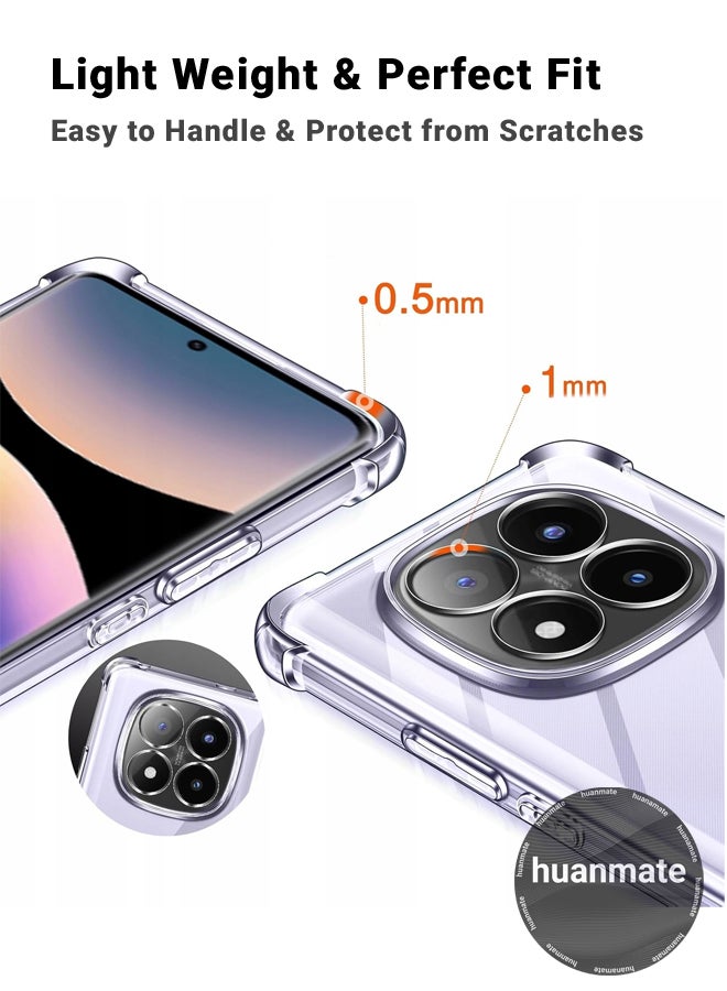 huanmate Xiaomi Redmi Note 14 Pro Plus 5G Shock Proof Case Cover - Ultra Clear, Durable & Accurate Cut-outs - Scratch, Dust & Smudge Protection - Clear Silicon Back Cover for Xiaomi Redmi Note 14 Pro Plus 5G - Image 3
