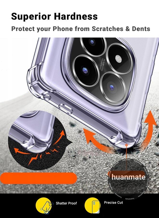 huanmate Xiaomi Redmi Note 14 Pro Plus 5G Shock Proof Case Cover - Ultra Clear, Durable & Accurate Cut-outs - Scratch, Dust & Smudge Protection - Clear Silicon Back Cover for Xiaomi Redmi Note 14 Pro Plus 5G - Image 4