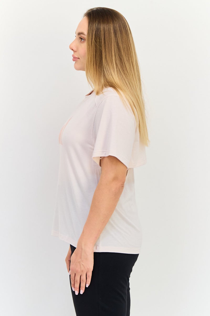 Adidas تي شيرت تدريب قصير الأكمام للنساء، وردي فاتح - Image 2