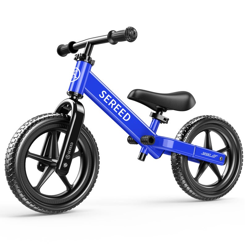 SEREED Toddler Balance Bike 2 Year Old, No Pedal Kids Toy Bike for 2-5 Years Old, Tool-Free Adjustment, Gift for 2-3 Boys Girls, Customize Plate with 3pcs Stickers (Blue) - Image 1