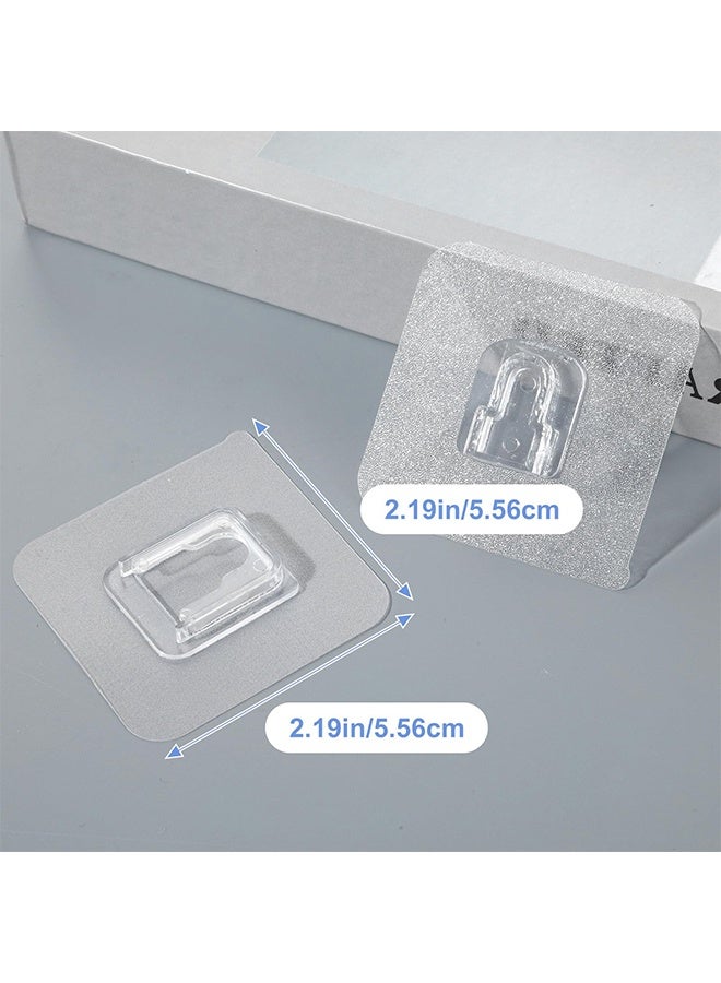 1 Pack 10Set Clear Double-Sided Adhesive Wall Hooks, Self-Adhesive Hooks for Wall Hanging & Organizing, for Home, Office, Power Outlets & Picture Frames - Image 2