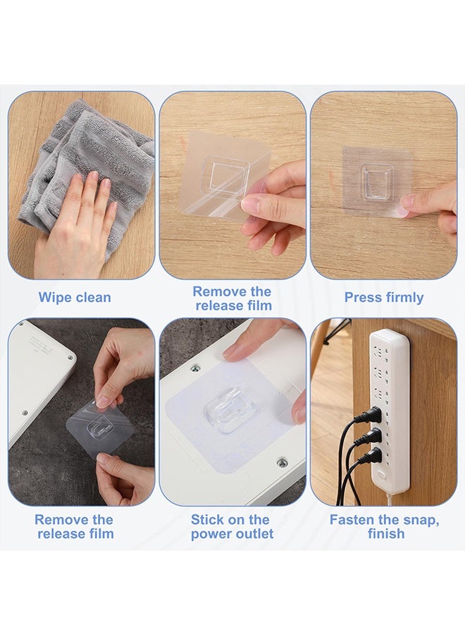 1 Pack 10Set Clear Double-Sided Adhesive Wall Hooks, Self-Adhesive Hooks for Wall Hanging & Organizing, for Home, Office, Power Outlets & Picture Frames - Image 5