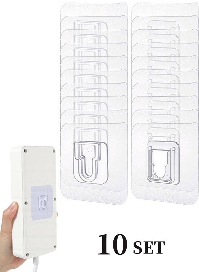 1 Pack 10Set Clear Double-Sided Adhesive Wall Hooks, Self-Adhesive Hooks for Wall Hanging & Organizing, for Home, Office, Power Outlets & Picture Frames - Image 1