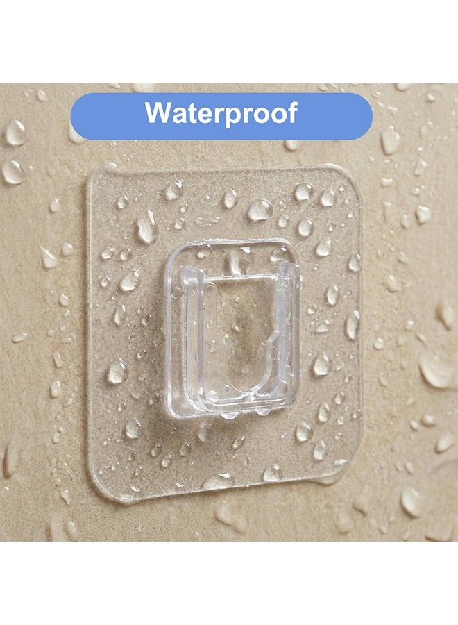 1 Pack 10Set Clear Double-Sided Adhesive Wall Hooks, Self-Adhesive Hooks for Wall Hanging & Organizing, for Home, Office, Power Outlets & Picture Frames - Image 4
