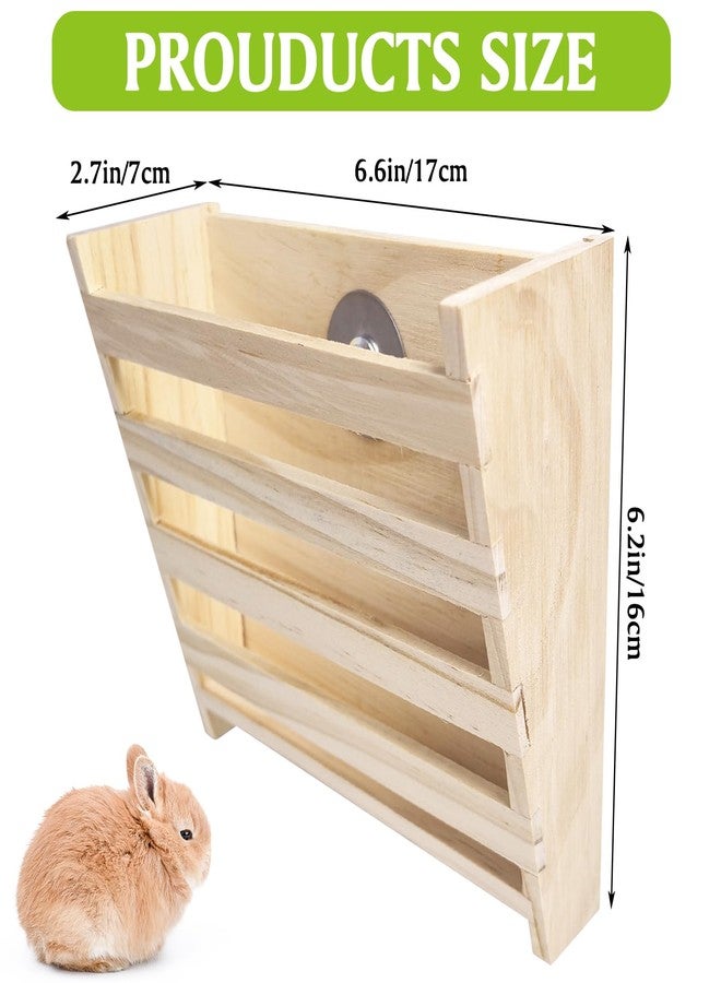 Hamiledyi Small Rabbit Hay Feeder with Litter Box Wooden Food Feeding Manger Bunny Hay Dispenser Small Animals Grass Holder for Guinea Pig Hamsters Bunny Chinchilla - Image 2
