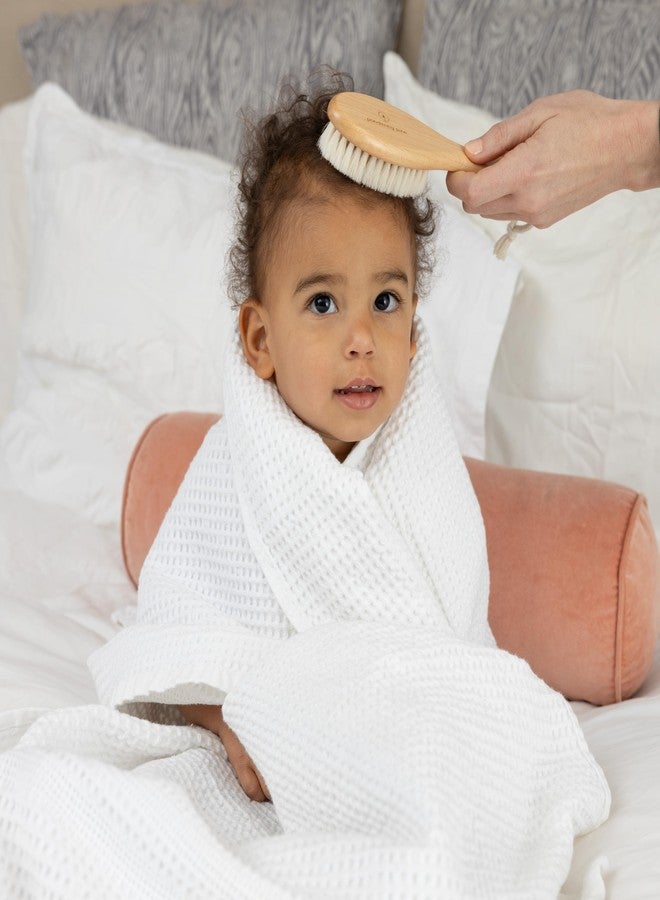 Pondering Pine Natural Baby Brush Set - Wooden Brushes and Comb With Boho Travel Bag for Girl or Boy - Soft Goat Hair Brush for Cradle Cap, Bamboo Toddler Brush, Newborn Hairbrush for Scalp Grooming - Image 3