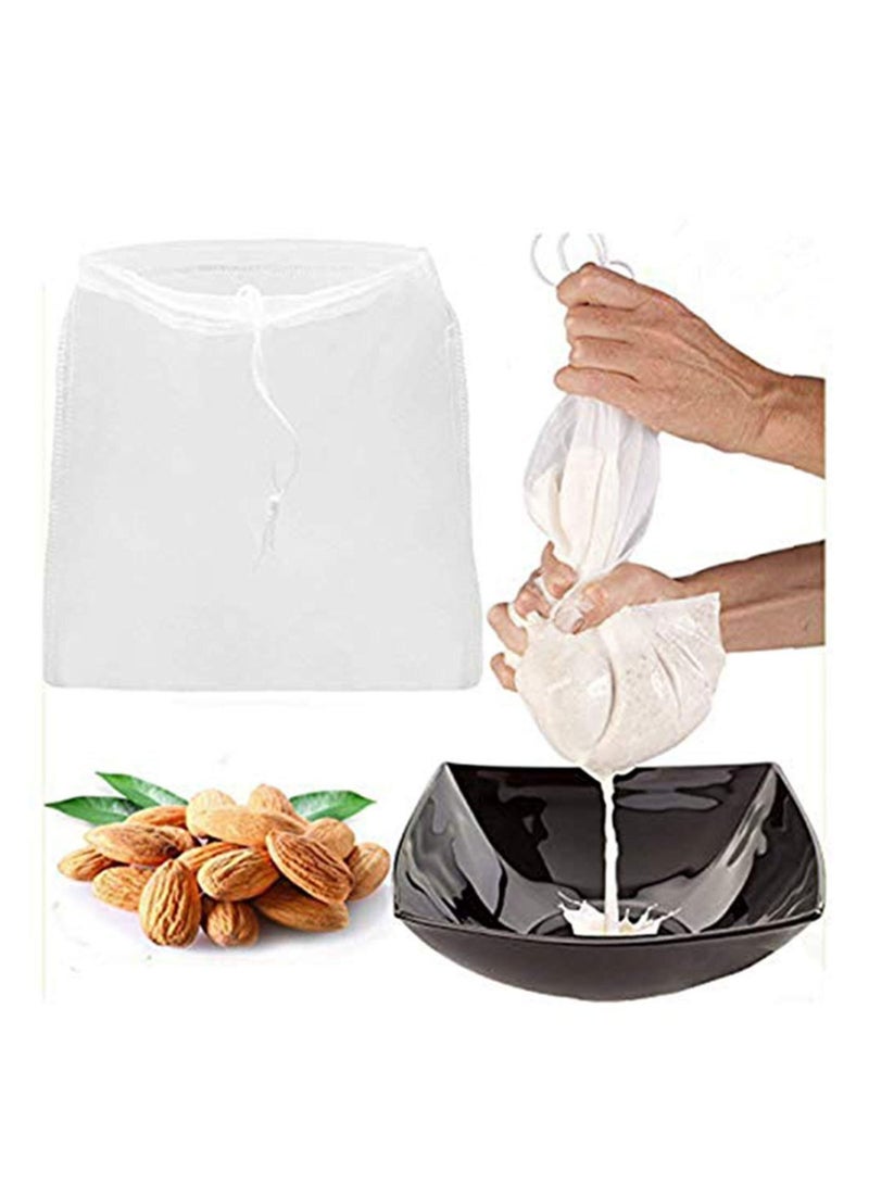 NIBEMINENT Cheesecloths For Straining Reusable,2 Pcs Pro Quality Nut Milk Bag Big 12"X12" Commercial Grade Reusable Almond And All Purpose Food Strainer Fine Mesh Nylon Cold Brew Coffee Filter - Image 1