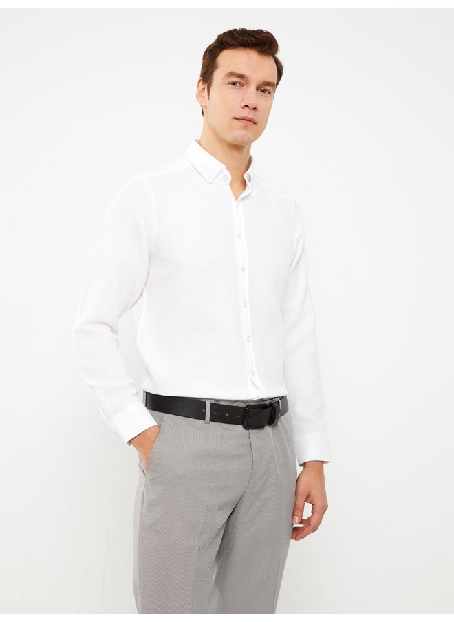 LC WAIKIKI - Slim Fit Long Sleeve Dobby Weave Men's Shirt - Image 1