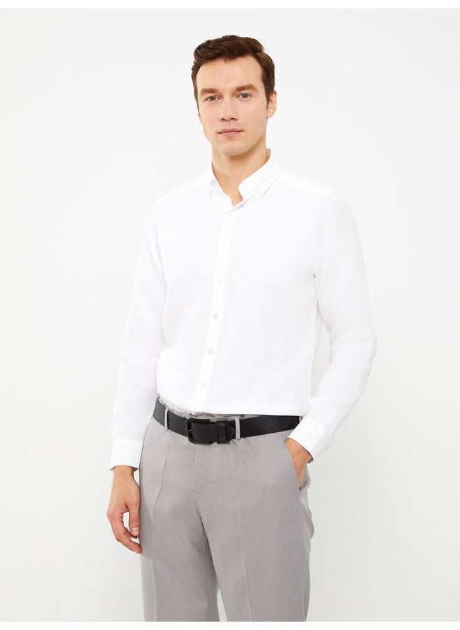 LC WAIKIKI - Slim Fit Long Sleeve Dobby Weave Men's Shirt - Image 1