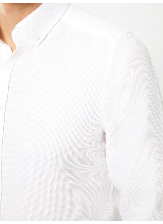 LC WAIKIKI - Slim Fit Long Sleeve Dobby Weave Men's Shirt - Image 1