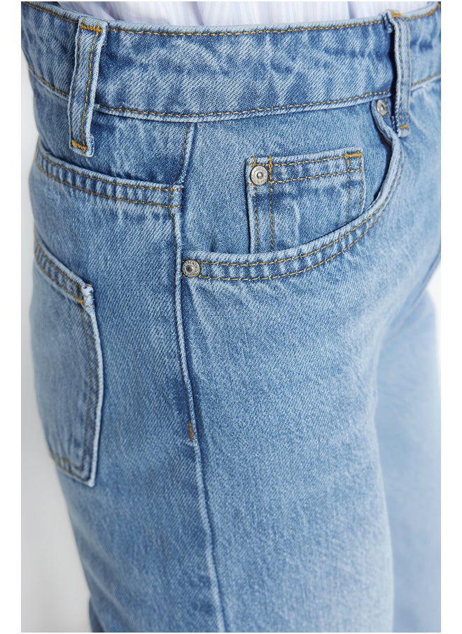 trendyol - Blue High Waist Straight Jeans TWOSS22JE0653 - Image 1