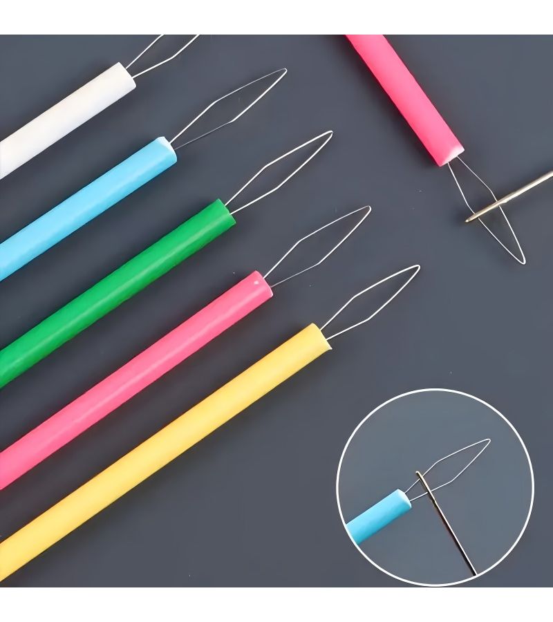 4 Pieces Plastic Threaders Cylindrical Sewing Needle Threaders Convenient For Bead Weaving And Elderly Assistance - Image 1