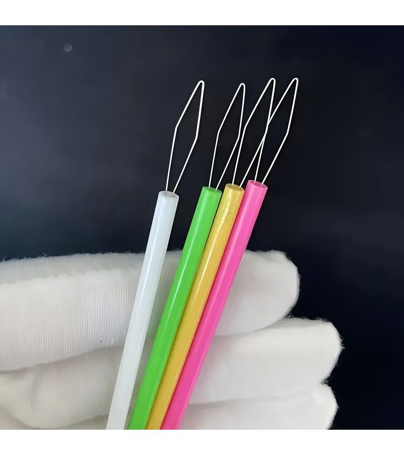 4 Pieces Plastic Threaders Cylindrical Sewing Needle Threaders Convenient For Bead Weaving And Elderly Assistance - Image 2