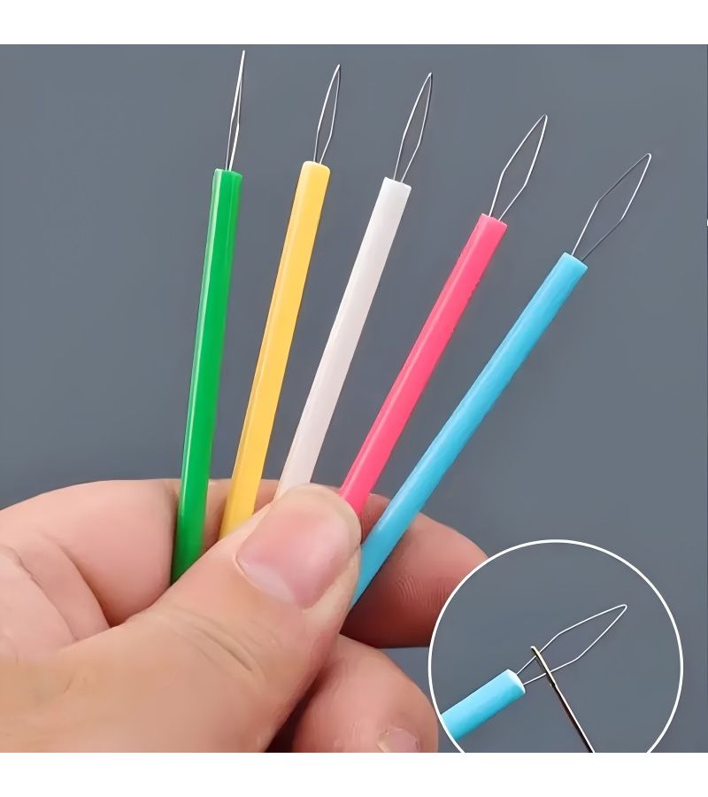 4 Pieces Plastic Threaders Cylindrical Sewing Needle Threaders Convenient For Bead Weaving And Elderly Assistance - Image 4