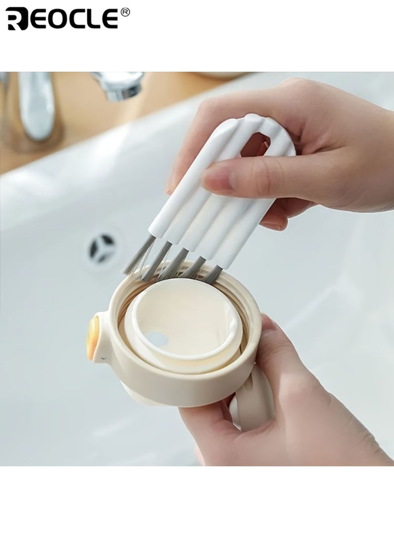 REOCLE 8pcs Multi-Function Computer Cleaning Kit Soft Brush Keyboard Cleaner Corner Gap Duster Cap Cleaner Ergonomic Anti-Slip Texture Grip No-Drill Adhesive Hanging Design - Image 4