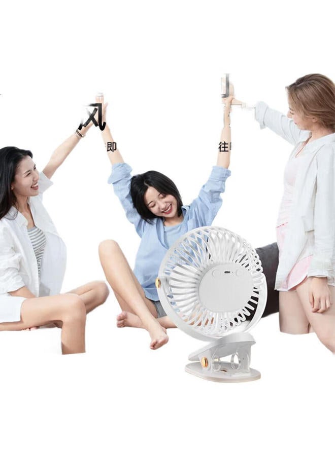 Kumeng Small Fan, Desktop Mini Cooling Air Conditioner, Quiet Fan, Usb Rechargeable Clip Fan, Wall-Mounted, For Dormitory, Bedside, Desktop, Bedroom, Office Use - Image 3