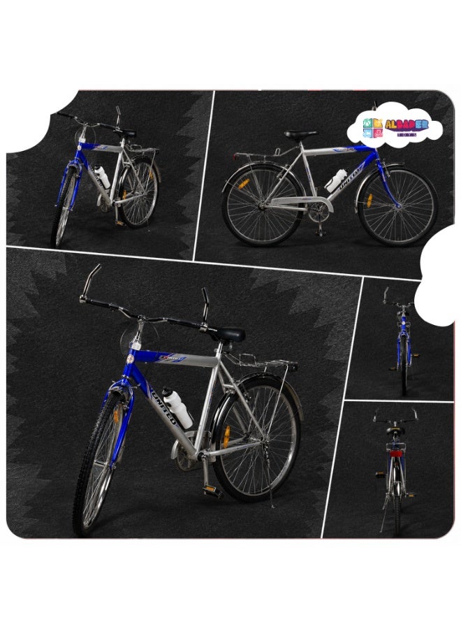 ALBADER Classic Vintage Bicycle for Adults, with Rear Carrier and Water Bottle, Strong Metal Frame City Bike, Dual Brake System, Comfortable Handlebar, Stable Road Tires, Daily Commuter Bicycle for Men and Women - Image 3
