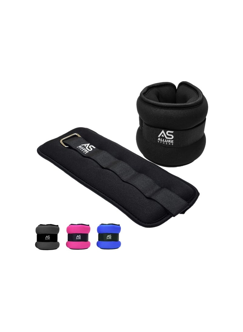 Allure Sphere Ankle Weights With Adjustable Straps For Men & Women 0.5Kg- 2.5Kg In Pair - Wrist & Leg Weights For Jogging, Running, Gymnastics, Fitness Exercise, Workouts - Image 1