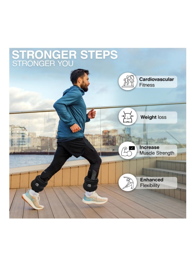 Allure Sphere Ankle Weights With Adjustable Straps For Men & Women 0.5Kg- 2.5Kg In Pair - Wrist & Leg Weights For Jogging, Running, Gymnastics, Fitness Exercise, Workouts - Image 4