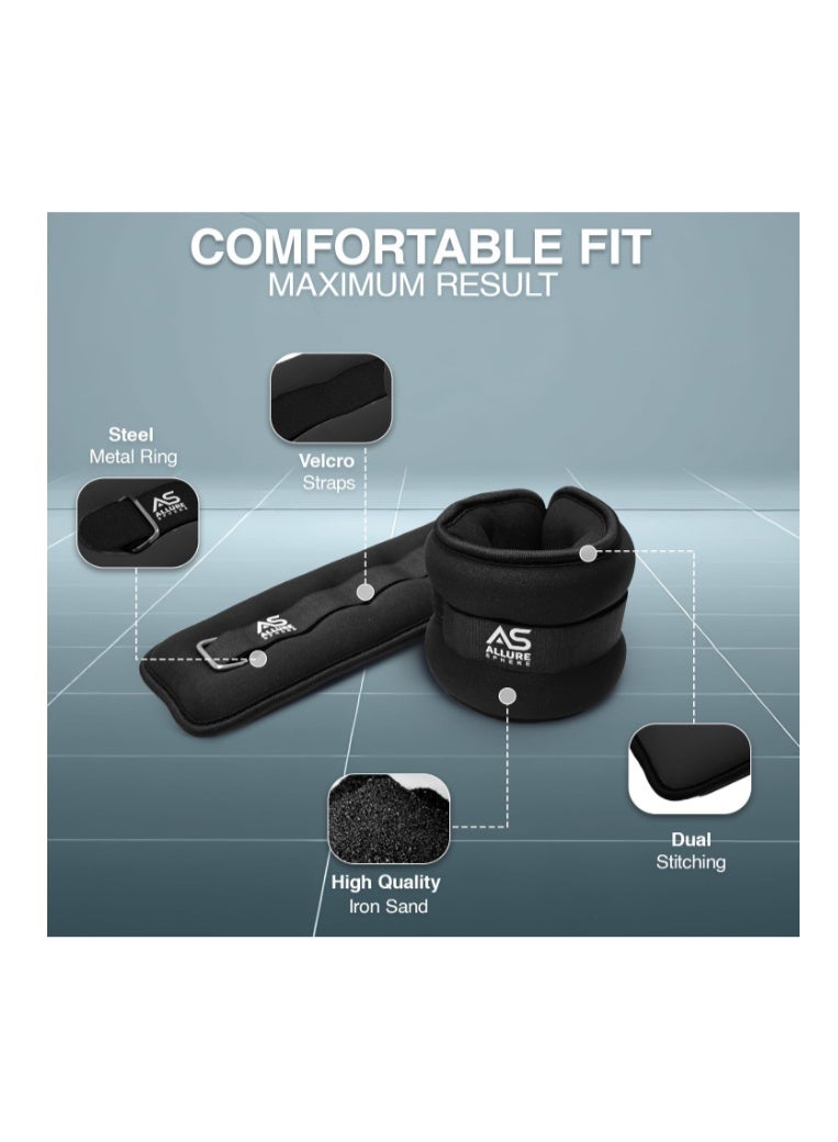Allure Sphere Ankle Weights With Adjustable Straps For Men & Women 0.5Kg- 2.5Kg In Pair - Wrist & Leg Weights For Jogging, Running, Gymnastics, Fitness Exercise, Workouts - Image 3