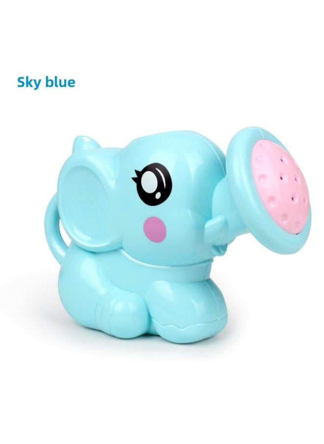 Generic - Baby Bath Toys Playing Water Elephant Kettle Children Baby Baby Boy Yellow Duck Girl Shower Duck-Color:Little Elephant Sprinkler-Blue ] - Image 1