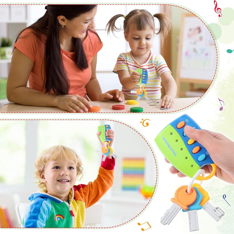 Skylety Musical Smart Remote Key Toy Fake Car Toy Keys with Sound and Lights Fun and Educational Key Toys for Travel Play (Batteries Not Included) - Image 4